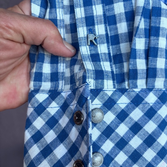 Rocawear Men’s Blue/White Checkered Western Style, LS, Snap Front Shirt,NWT 4X - Picture 6 of 15